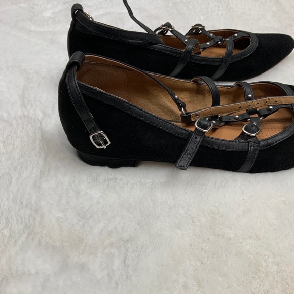 Corso Como Black Studded Multi Strap Pointy Flats - Picture 2 of 11